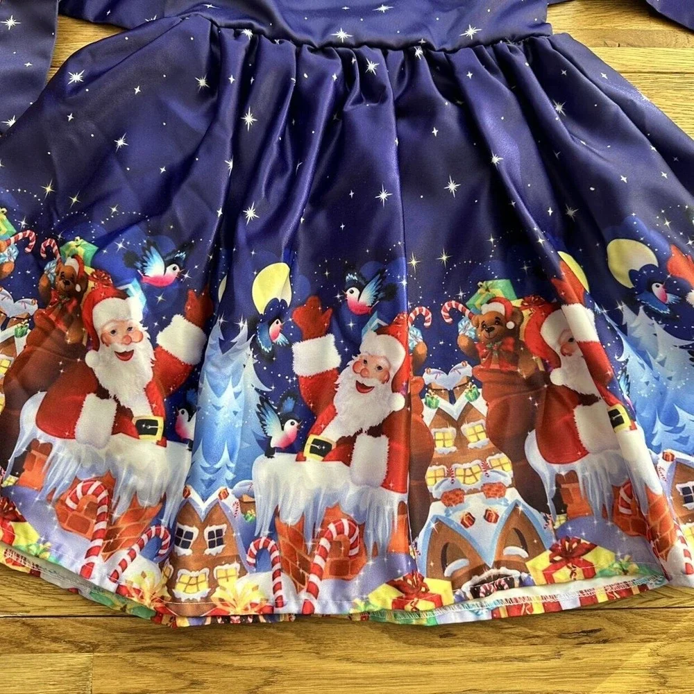 Girls Christmas Dress Fancy Santa Christmas Formal Dress Festival Girls Party D